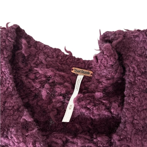 Free People Urban Outfitters Eggplant Purple Shag Sweater Medium So Soft - Picture 4 of 6
